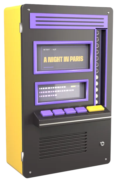Automat mit dem A Night in Paris-Logo auf dem Bildschirm