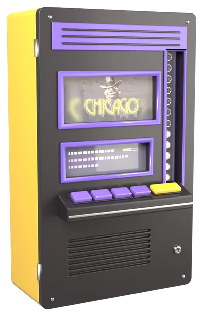 Automat mit dem Chicago-Logo auf dem Bildschirm