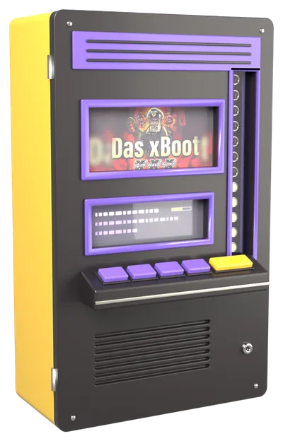 Automat mit dem Das xBoot-Logo auf dem Bildschirm