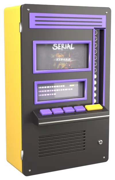 Automat mit dem Serial-Logo auf dem Bildschirm