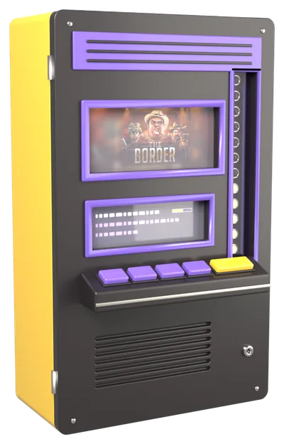 Automat mit dem The Border-Logo auf dem Bildschirm
