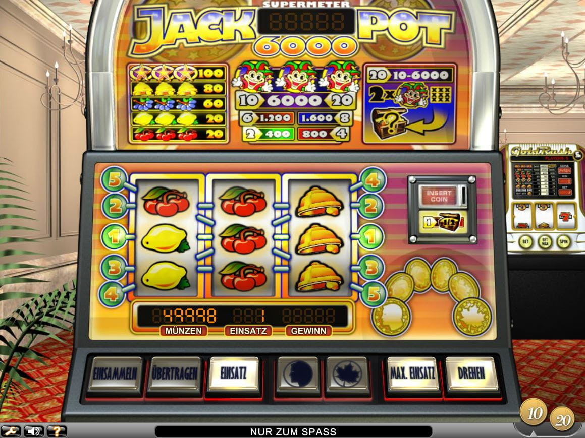 Jackpot 6000 Paytable