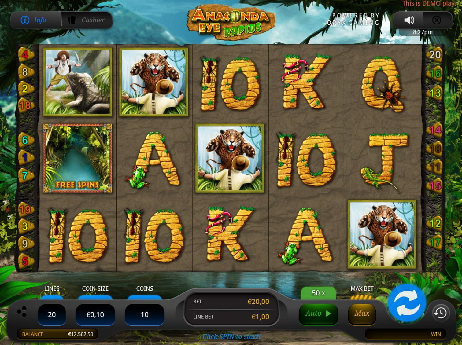 Anaconda Eye Rapids Online Spielautomat