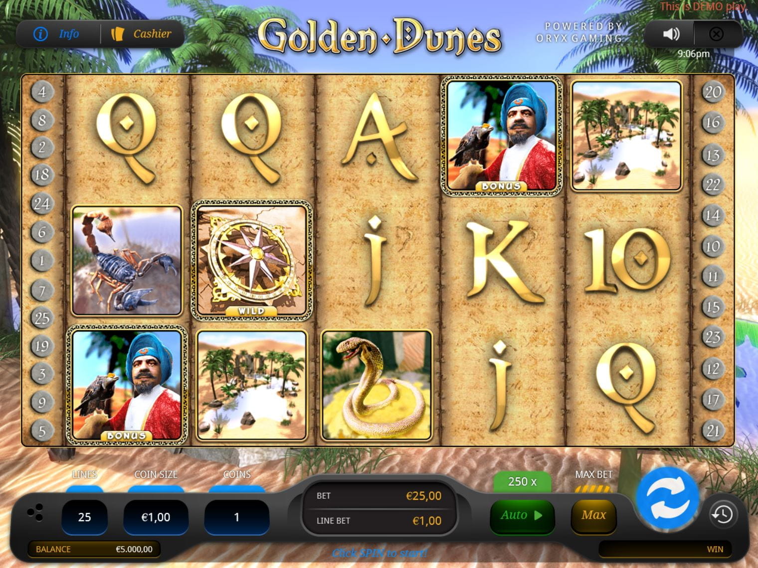 Golden Dunes Online Spielautomat