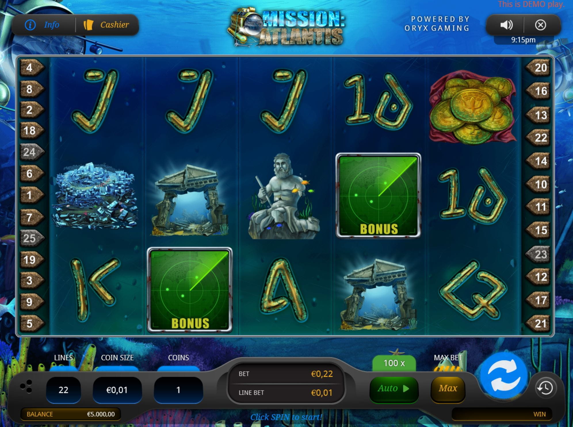Mission Atlantis Online Spielautomat