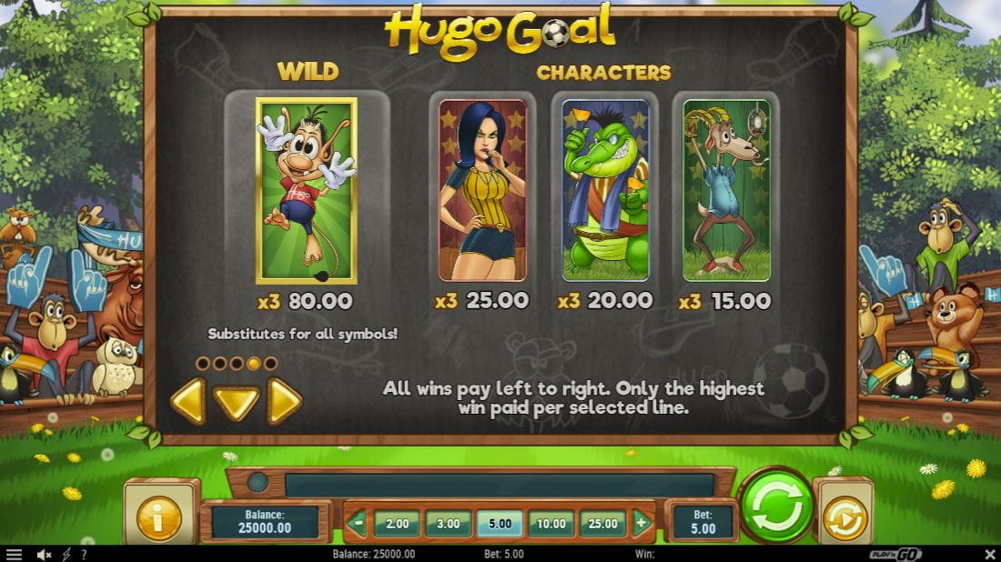 Hugo Goal Paytable