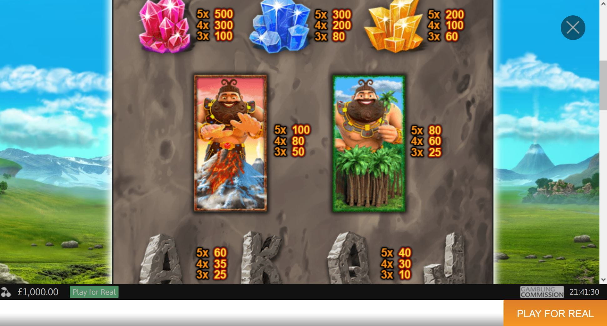Jackpot Giant Paytable